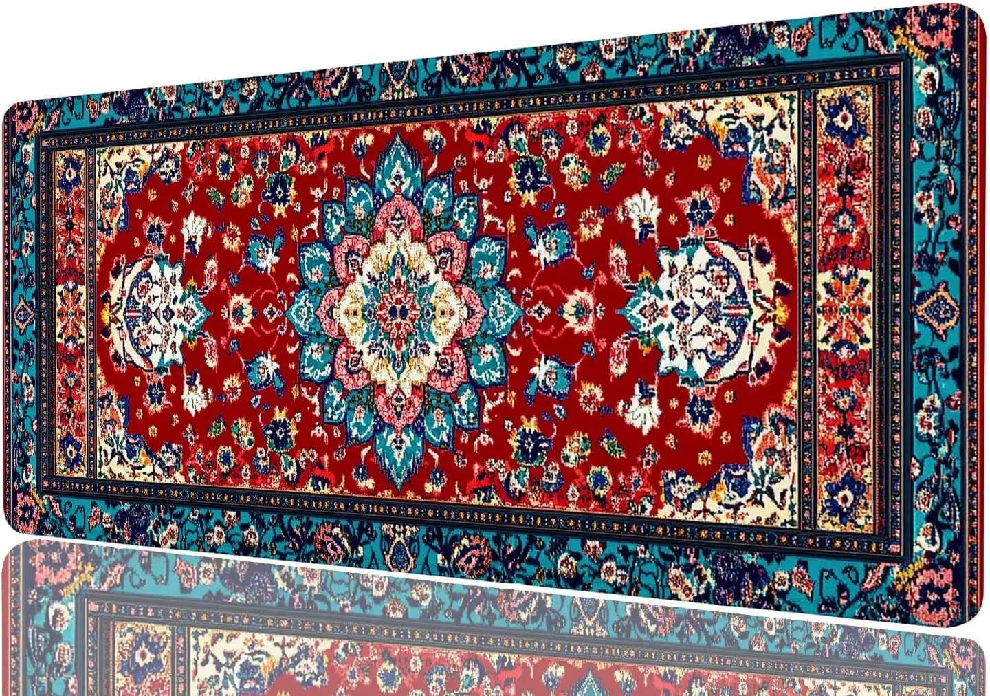 Desk Setup With Laptop - Stylish Ornate Persian Floral Rug Large