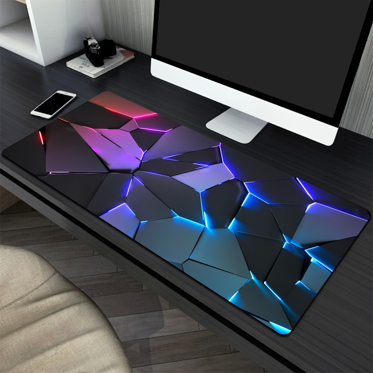 Desk Setup Rgb - Line Geometry RGB Mouse pad large