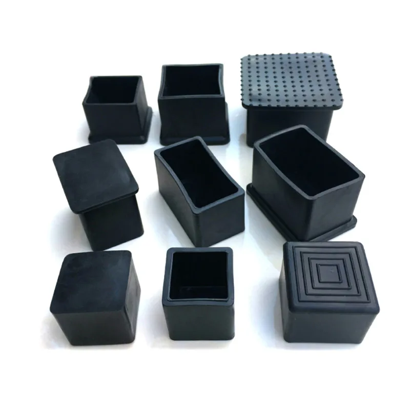 Desk Setup Tips - Black Chair Leg Caps Square Rectangle