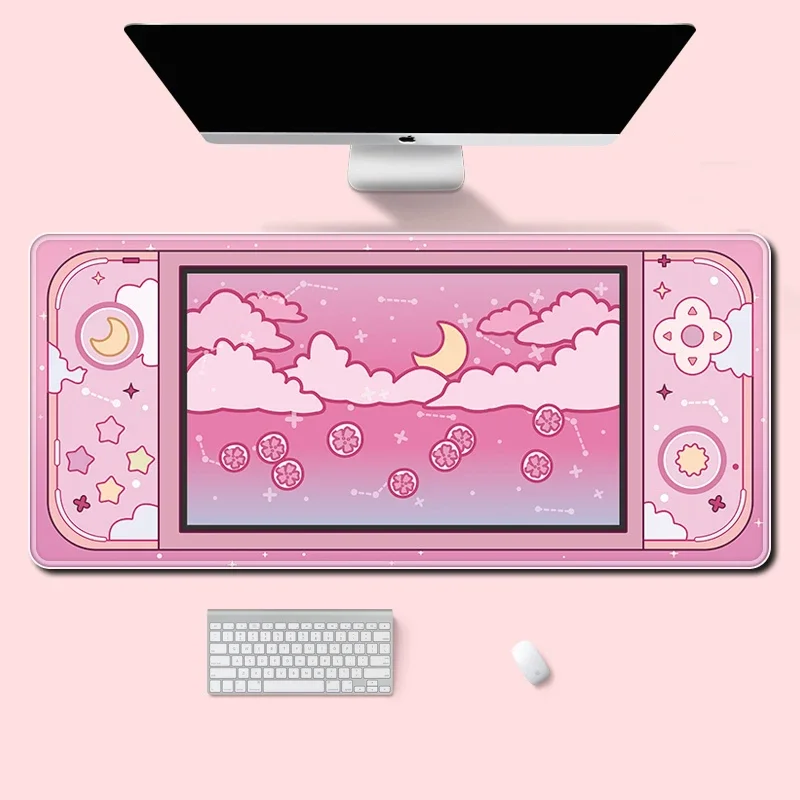 Desk Setup Office - Moon and Stars Large Desk Mat