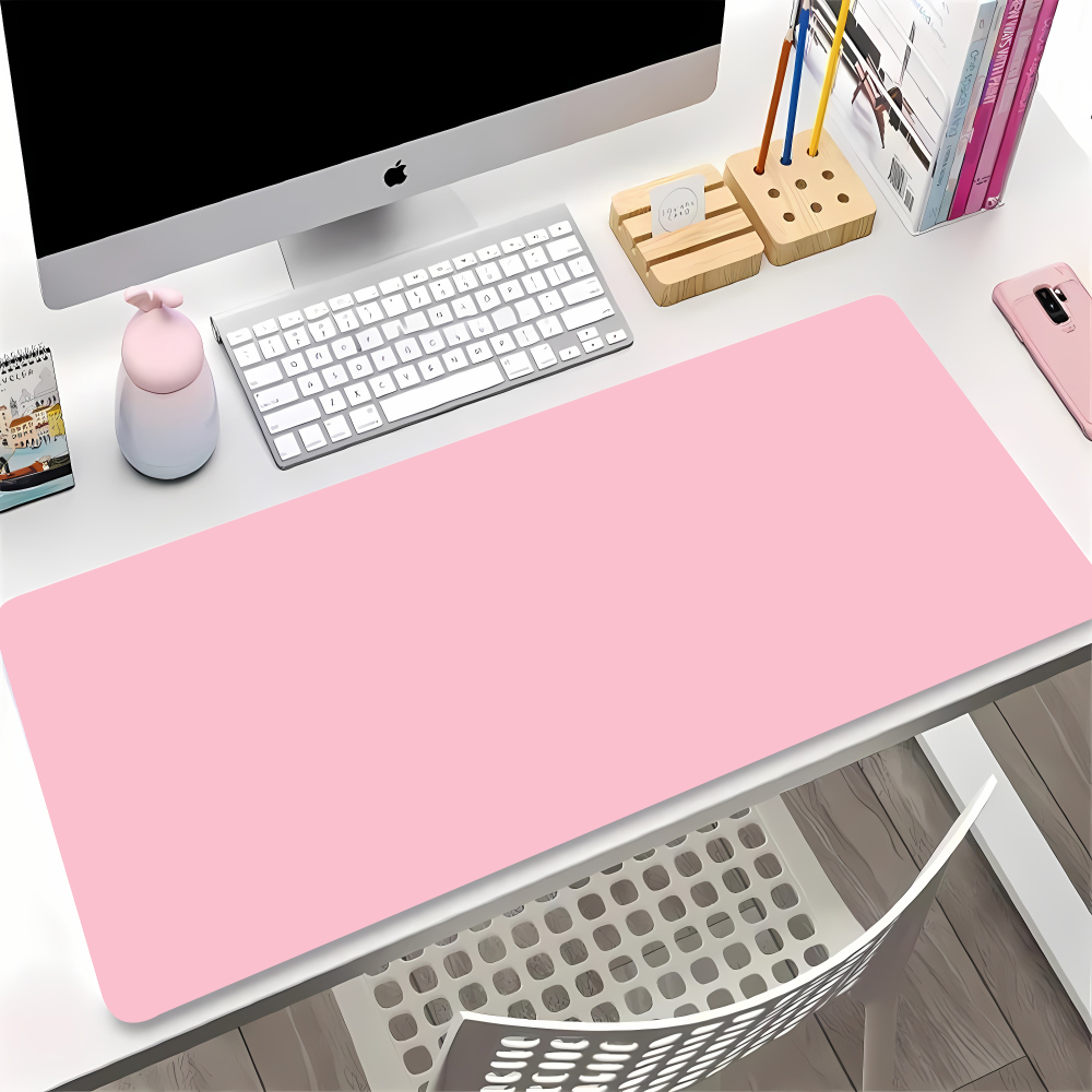 Desk Setup With Laptop - Solid Color Gaming Mouse Pad Gamer