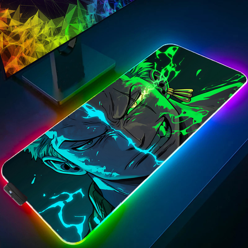 Desk Setup Rgb - ONE PIECE Zoro Mouse Pad RGB