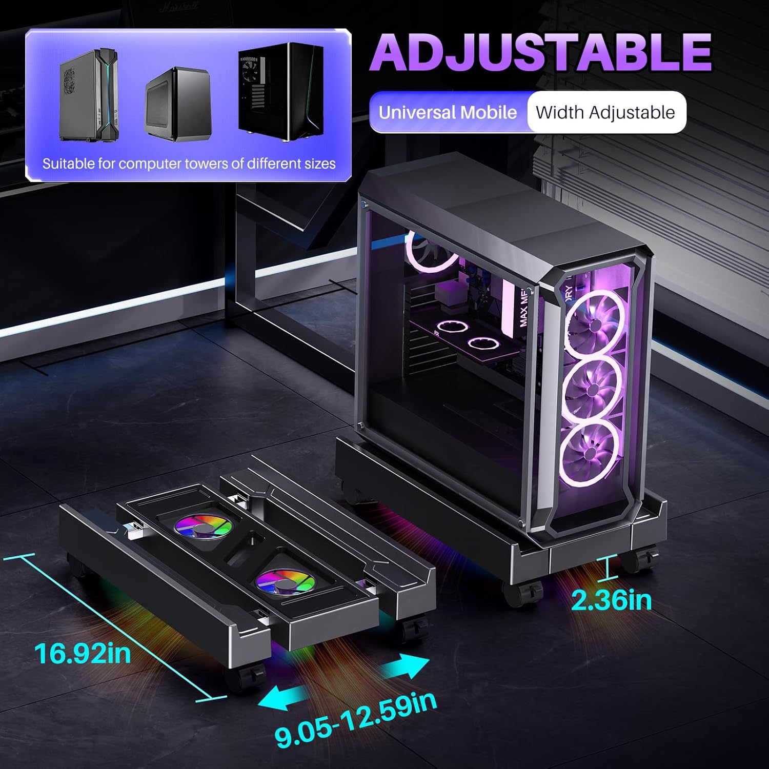 Desk Setup Rgb - Adjustable Computer CPU Holder Telescopic Desktop