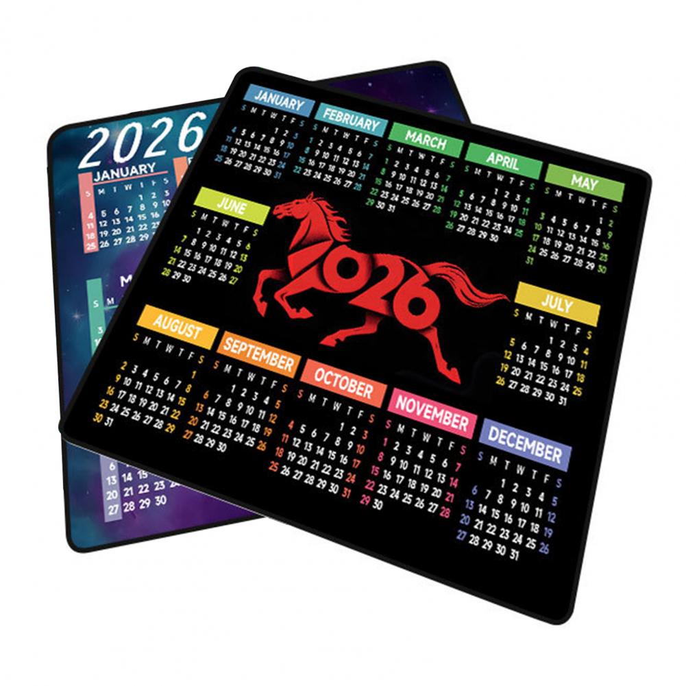 Rubber Mat Desk - 2026 Calendar Mouse Pad Waterproof Home