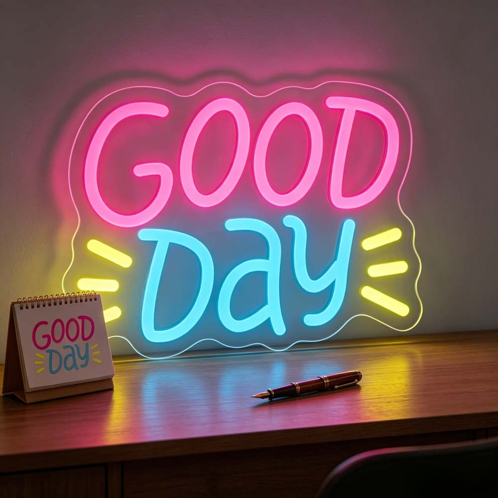 Desk Setup Rgb - Good Day Neon Sign LED Colorful