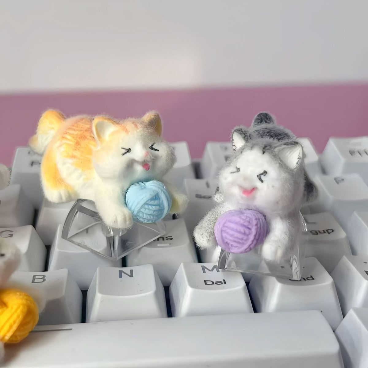Furry Cat Artisan Keycap Plush - Desk Setup With Laptop review and price