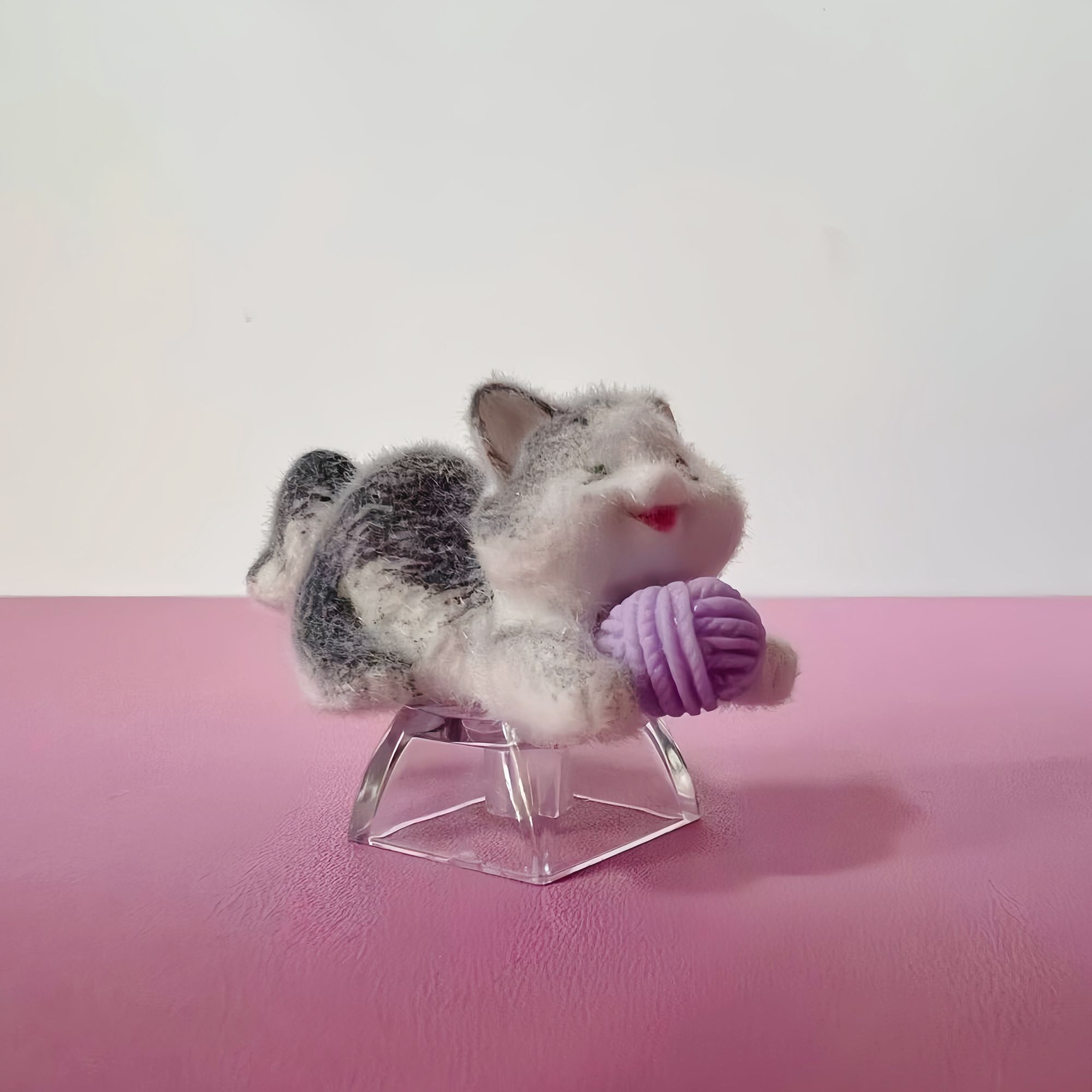 Furry Cat Artisan Keycap Plush - Desk Setup With Laptop review and price
