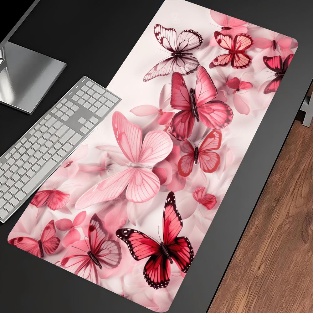 Watercolor Pink Butterfly Larg - Desk Setup With Laptop review and price