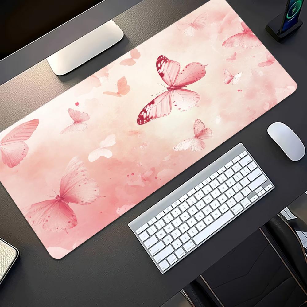 Watercolor Pink Butterfly Larg - Desk Setup With Laptop review and price