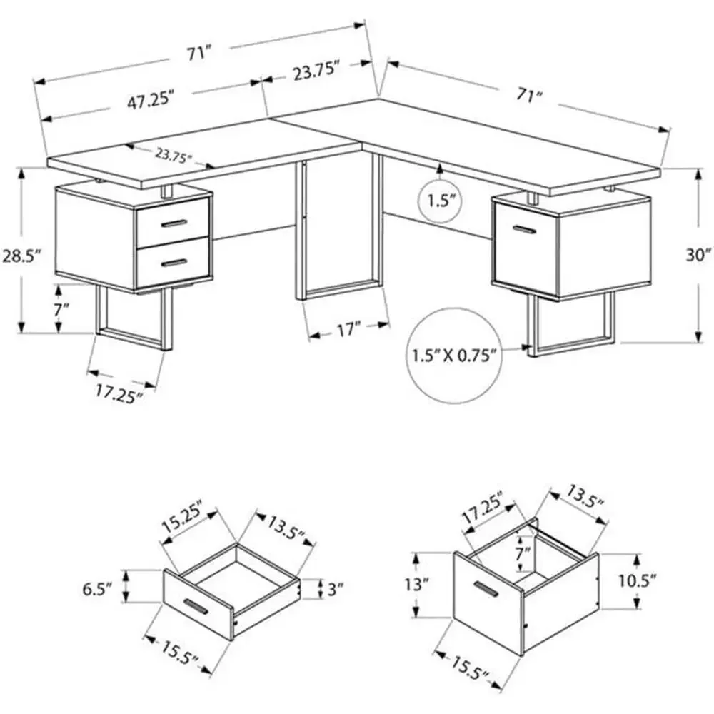 L-Shaped 70 Computer Desk with - Desk Setup Office review and price