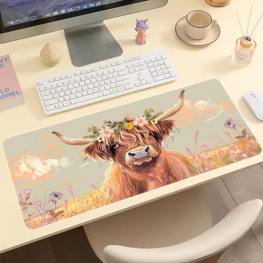Vintage Highland Cow Floral Ga - Desk Setup With Laptop review and price