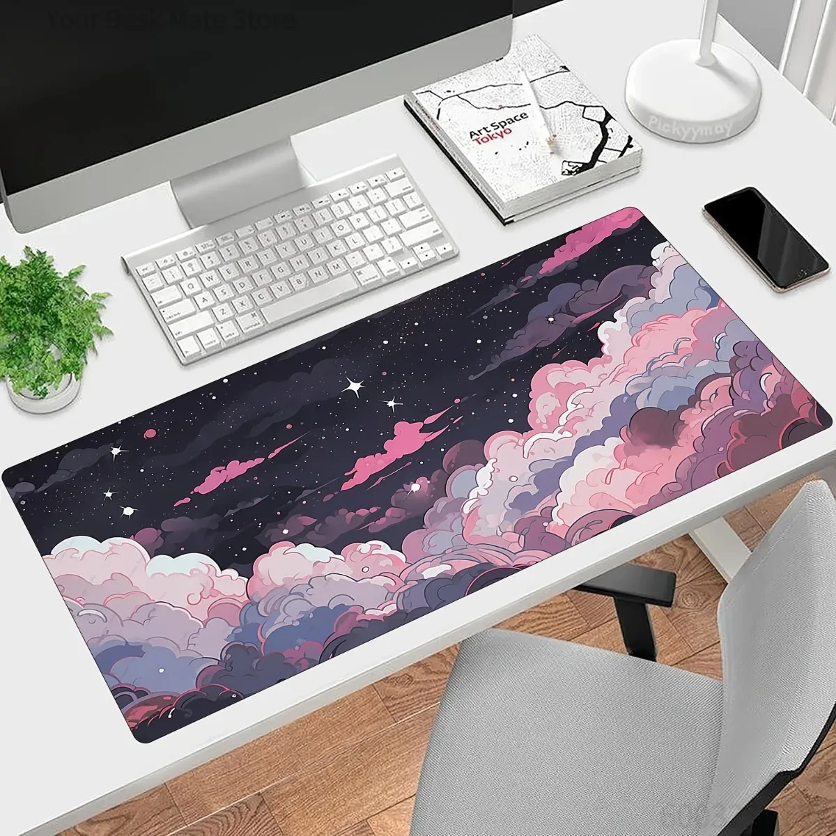 Cute Pink Purple Anime Rubber  - Desk Setup With Laptop review and price