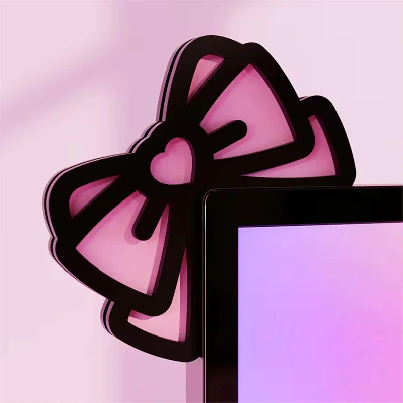 Kawaii Pink Acrylic Bow Monito - Desk Setup Office review and price