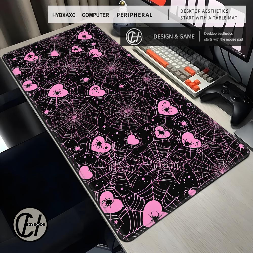 90x40 White or Pink Spiderweb  - Desk Setup Office review and price