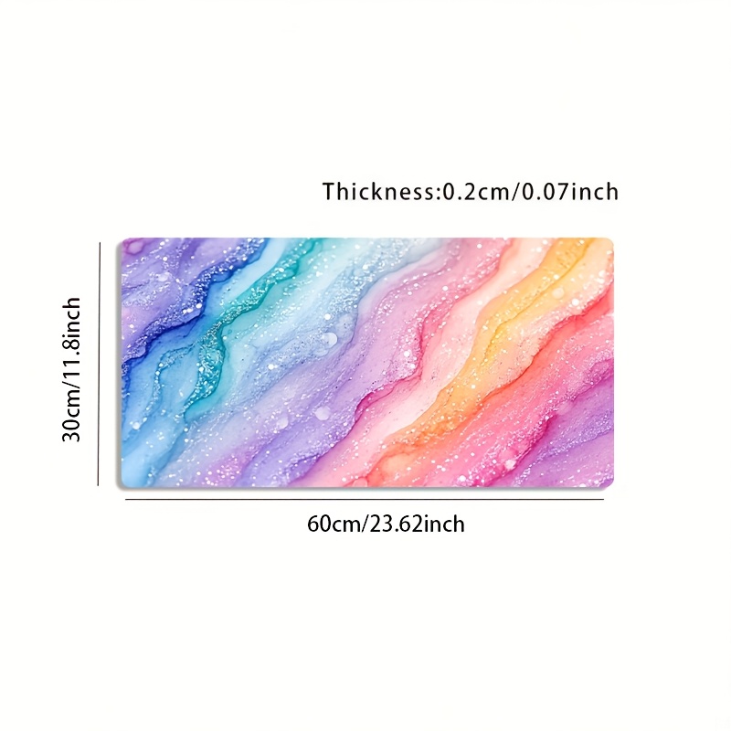Vibrant Rainbow Glitter Marble - Desk Setup Office review and price