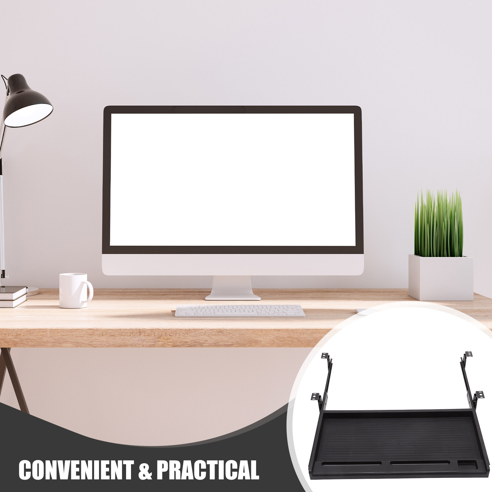 1Set Keyboard Tray Under Desk  - Desk Setup Office review and price