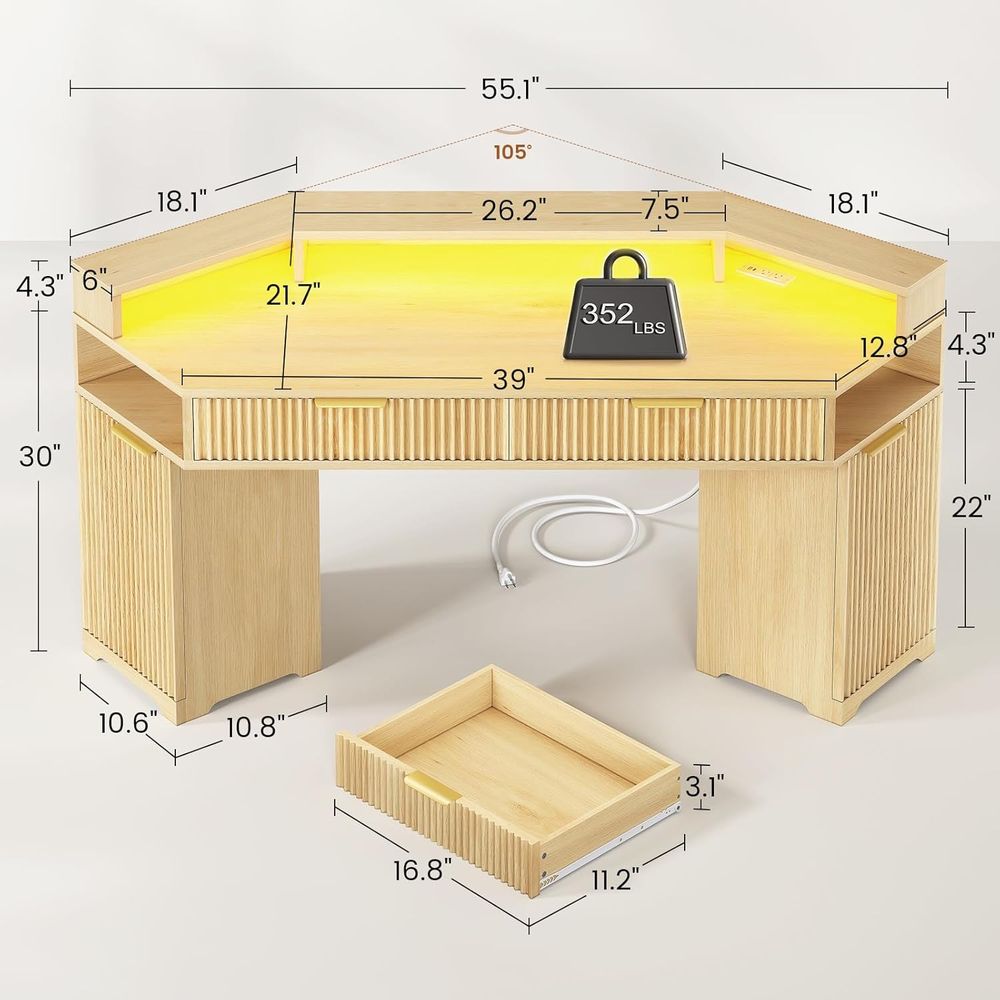 Dual-Desk Setup, Compact Diamo - Desk Setup Oak review and price