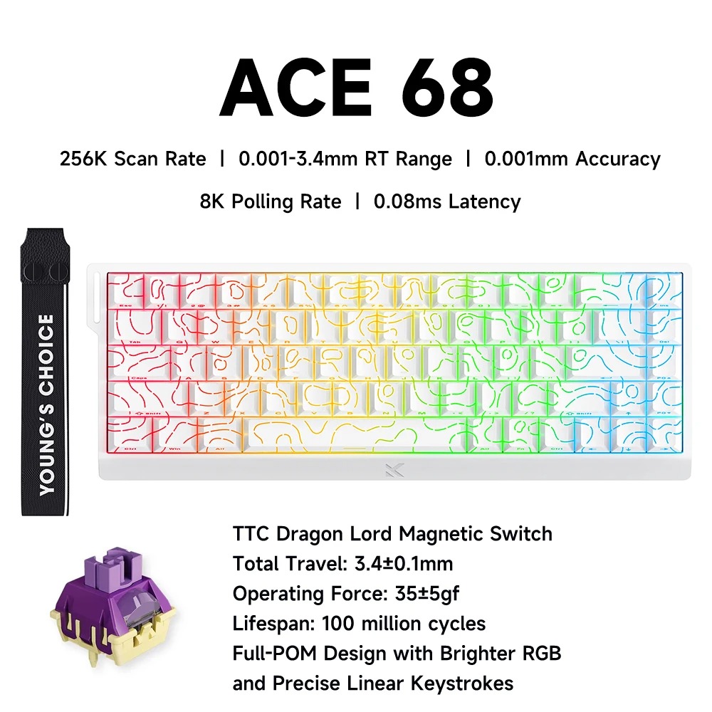 MCHOSE ACE 68 Magnetic Switch  - Desk Setup Programmer review and price