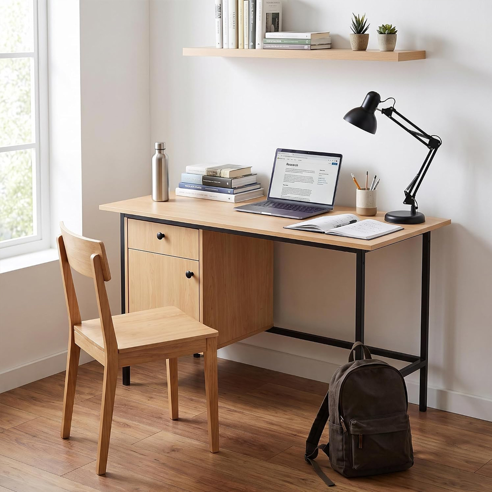 Home Office Computer Desk with - Desk Setup Oak review and price